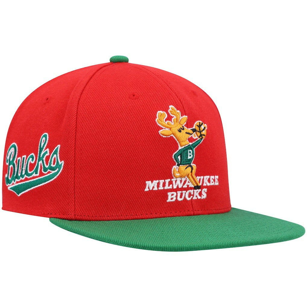 Milwaukee Bucks Hardwood Classics Snapback Hat Red/Green