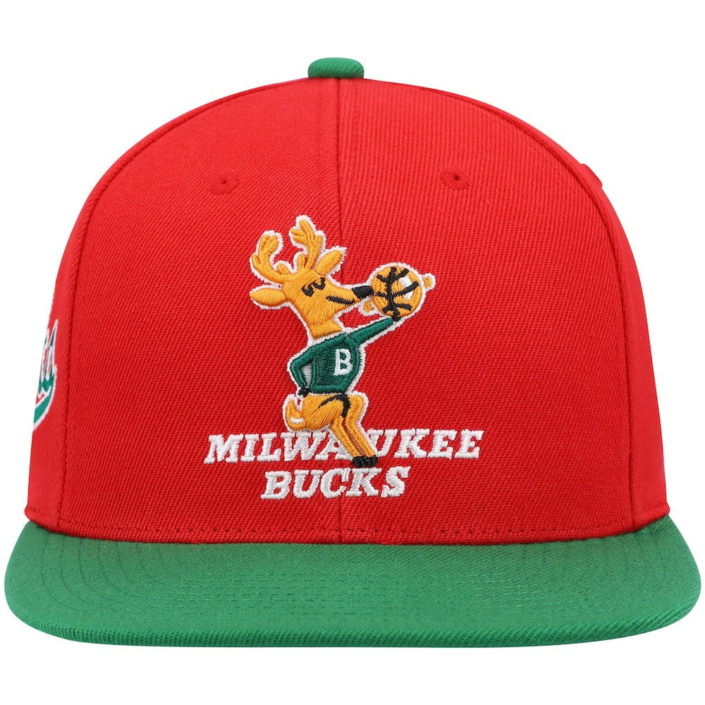 Milwaukee Bucks Hardwood Classics Snapback Hat Red/Green