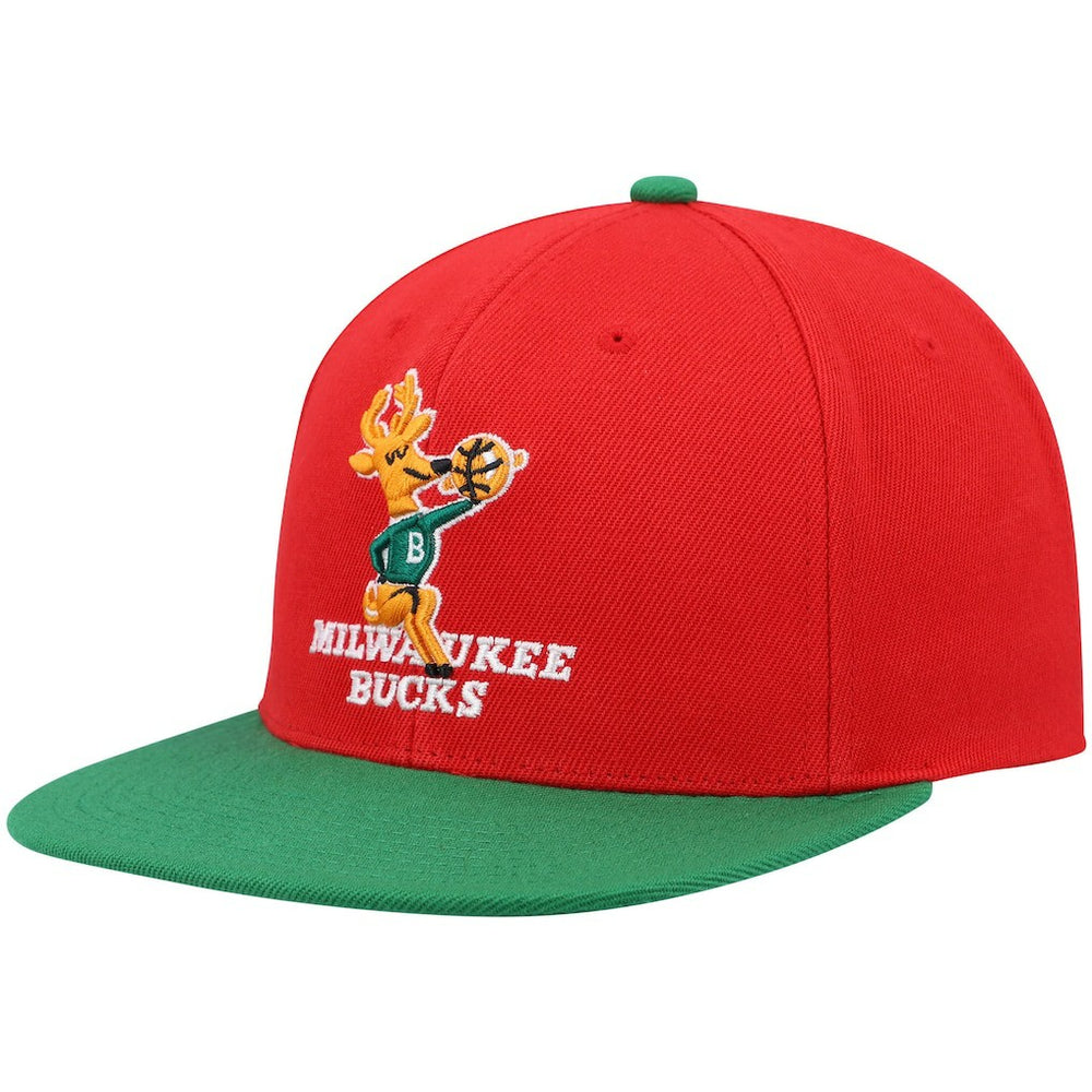 Milwaukee Bucks Hardwood Classics Snapback Hat Red/Green