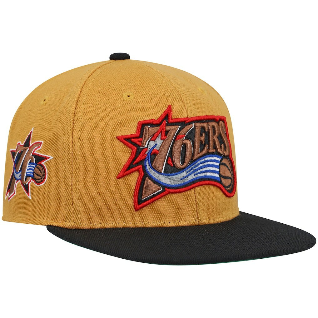 Philadelphia 76ers Hardwood Classics Snapback Hat Gold/Black