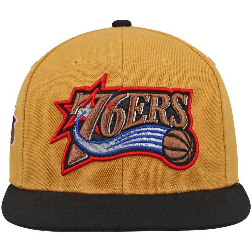 Philadelphia 76ers Hardwood Classics Snapback Hat Gold/Black