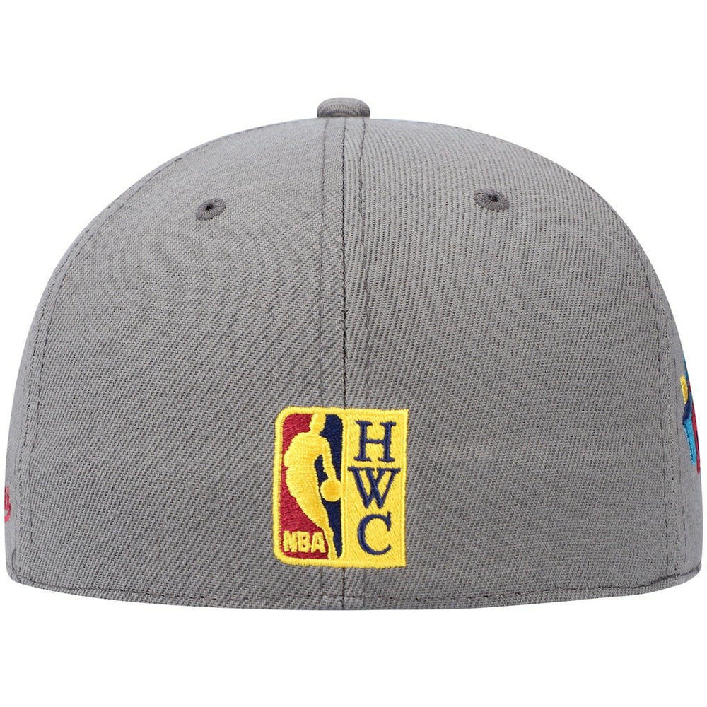 Philadelphia 76ers Hardwood Classics 60th Anniversary Carbon Cabernet Fitted Hat Charcoal