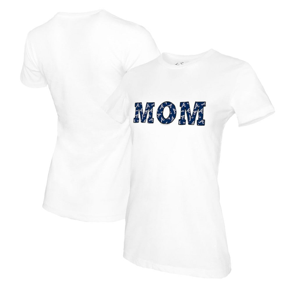Atlanta Braves Tiny Turnip Women's Mom T-Shirt - White T-shirts
