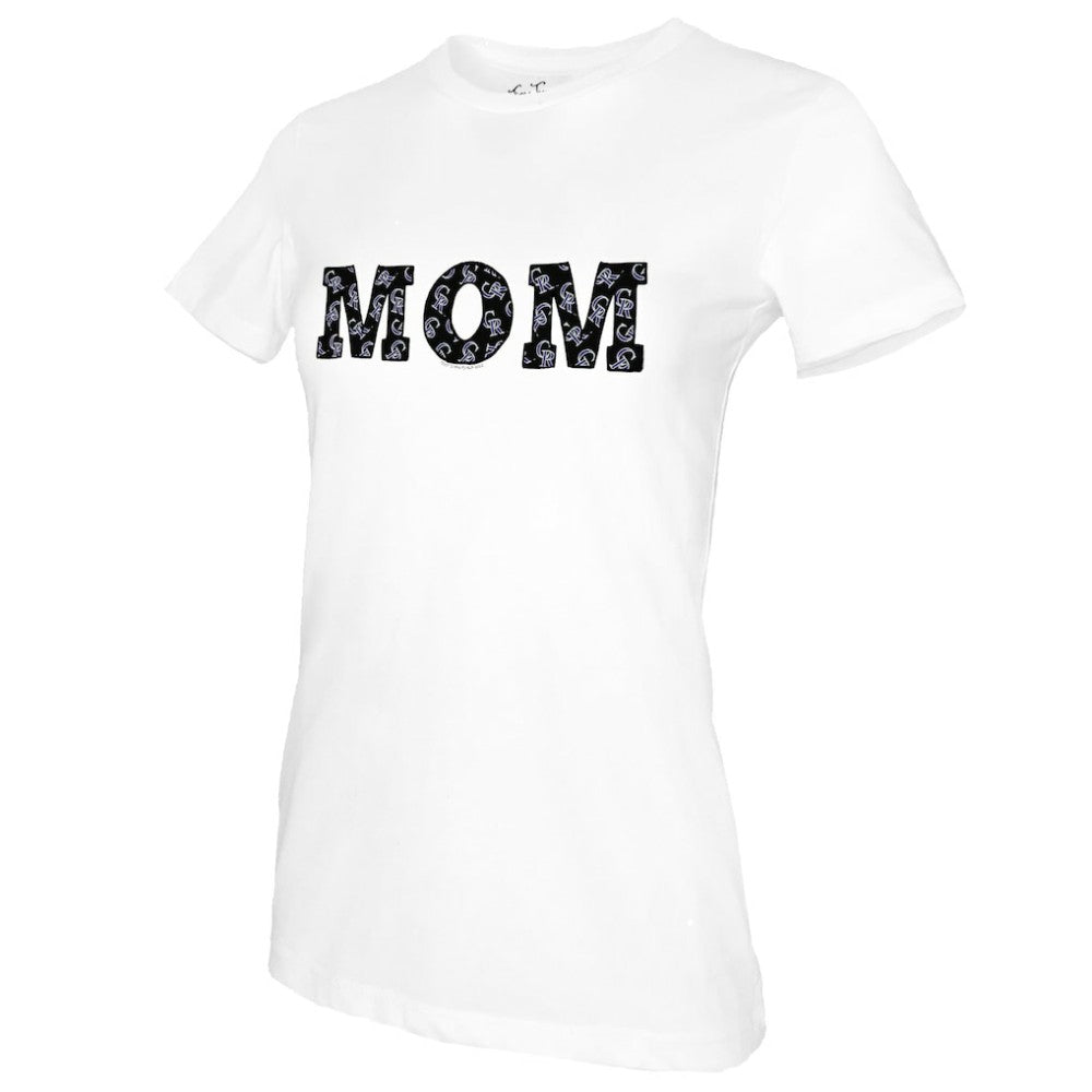 Colorado Rockies Tiny Turnip Women's Mom T-Shirt - White T-shirts