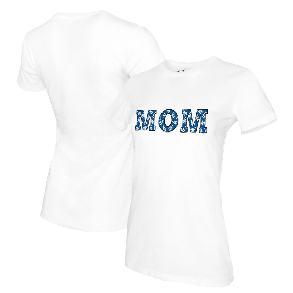 Los Angeles Dodgers Tiny Turnip Women's Mom T-Shirt - White T-shirts
