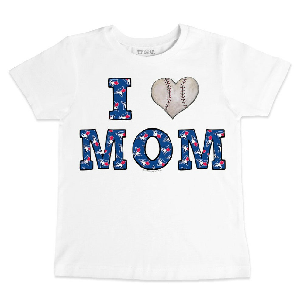 Toronto Blue Jays Tiny Turnip Youth Heart Mom T-Shirt - White T-shirts