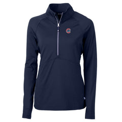 Chicago Cubs Cutter & Buck Women's Adapt Eco Knit Stretch Half-Zip Pullover Top - Navy Pullover