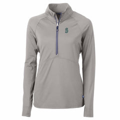 Seattle Mariners Cutter & Buck Women's Adapt Eco Knit Stretch Half-Zip Pullover Top - Gray Pullover