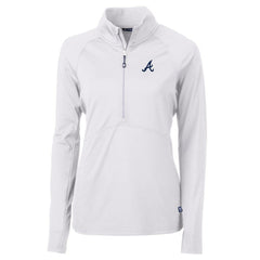 Atlanta Braves Cutter & Buck Women's Adapt Eco Knit Stretch Half-Zip Pullover Top - White Pullover