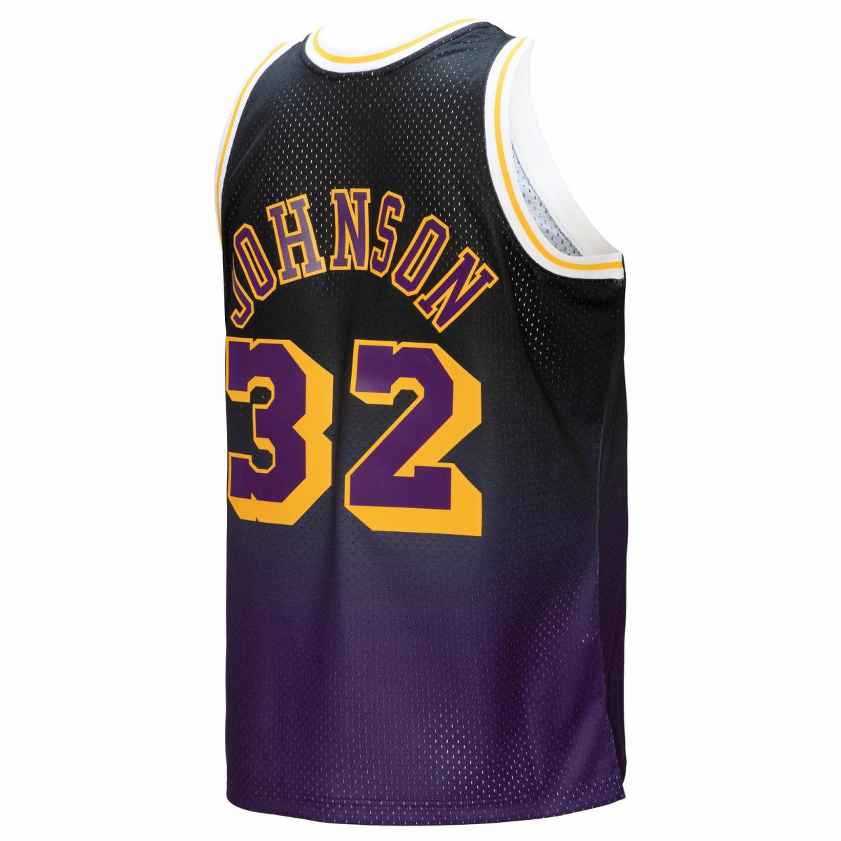 Magic Johnson Los Angeles Lakers 1984/85 Hardwood Classics Fadeaway Swingman Player Jersey Purple/Black