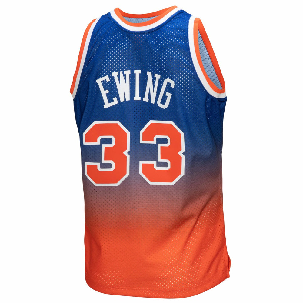 Patrick Ewing New York Knicks 1991/92 Hardwood Classics Fadeaway Swingman Player Jersey Orange/Royal