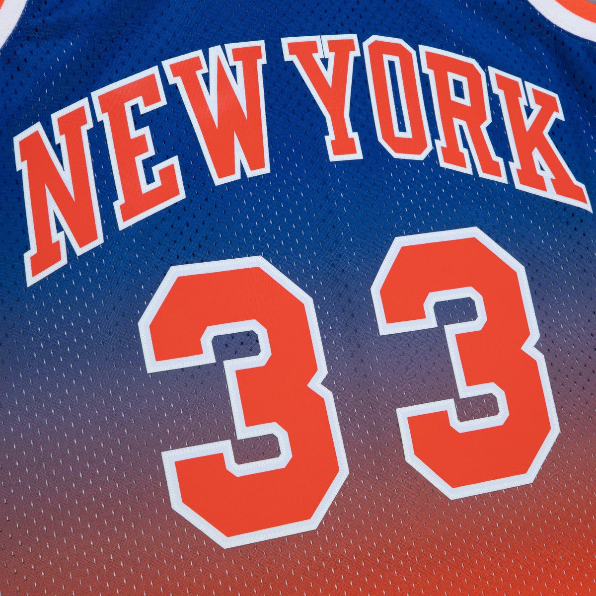 Patrick Ewing New York Knicks 1991/92 Hardwood Classics Fadeaway Swingman Player Jersey Orange/Royal