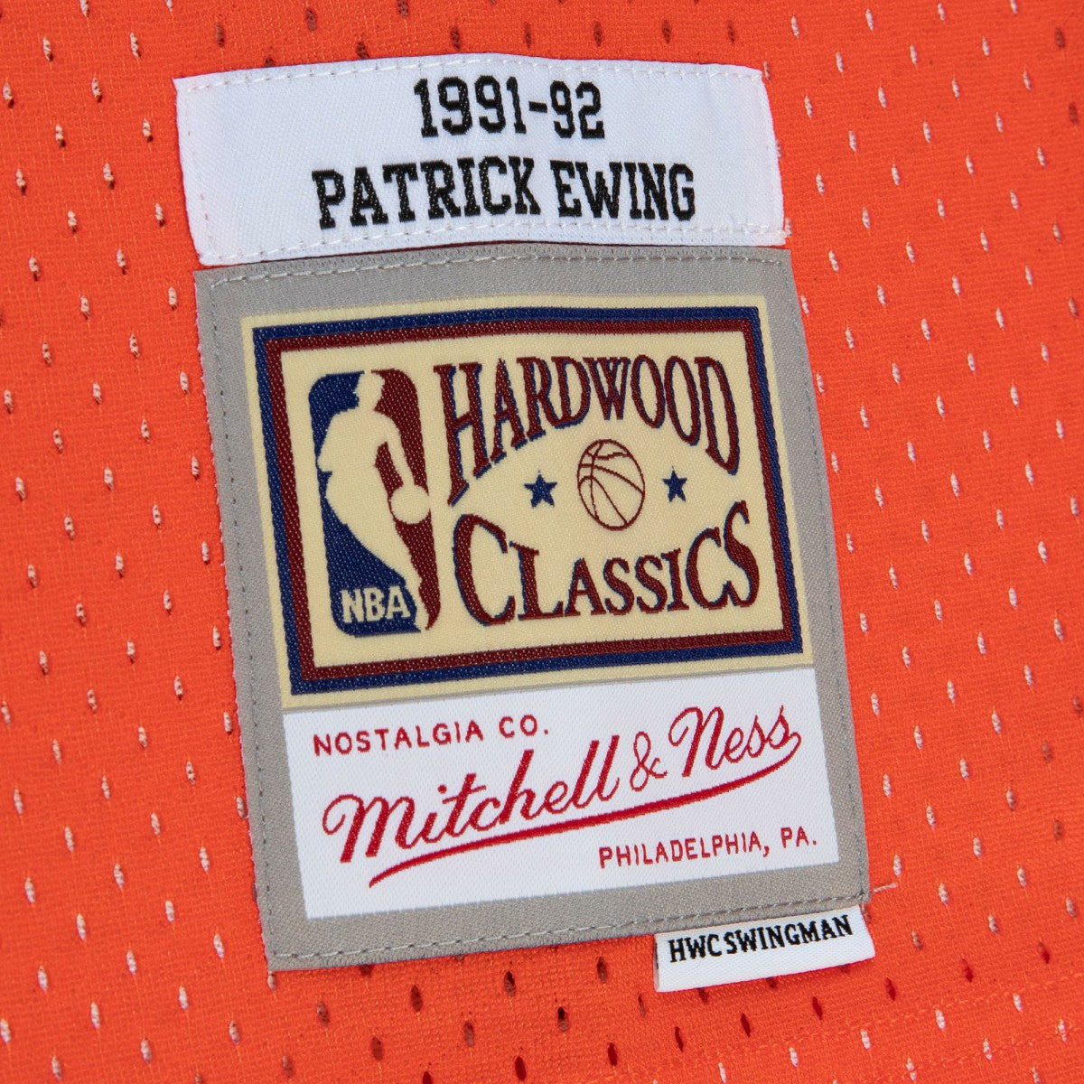 Patrick Ewing New York Knicks 1991/92 Hardwood Classics Fadeaway Swingman Player Jersey Orange/Royal