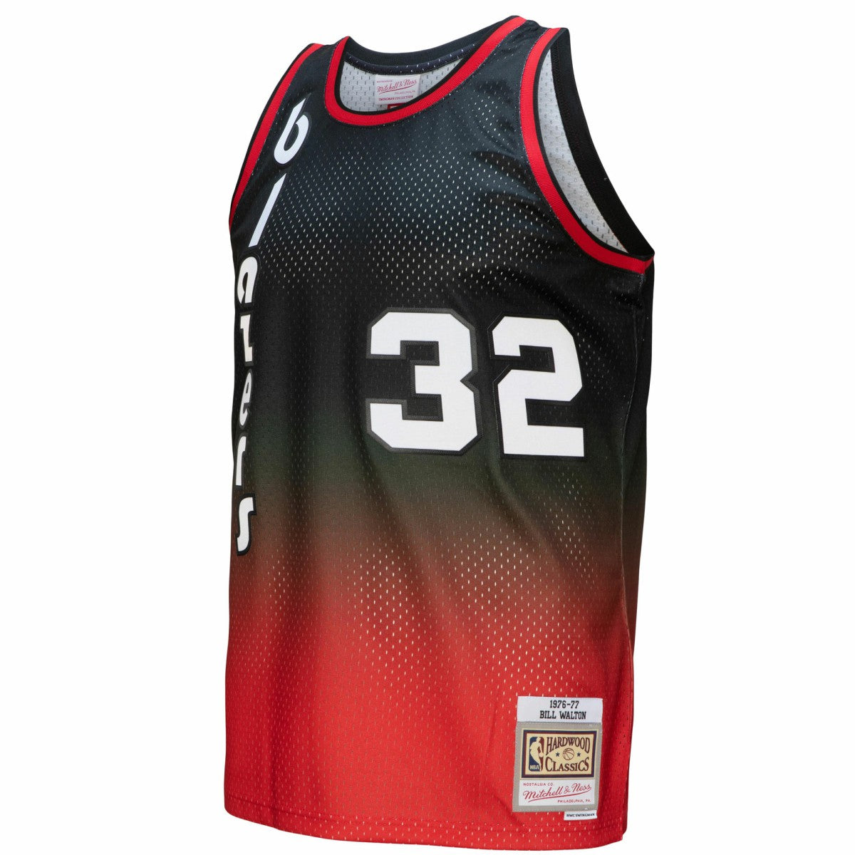 Bill Walton Portland Trail Blazers 1976/77 Hardwood Classics Fadeaway Swingman Player Jersey Red/Black