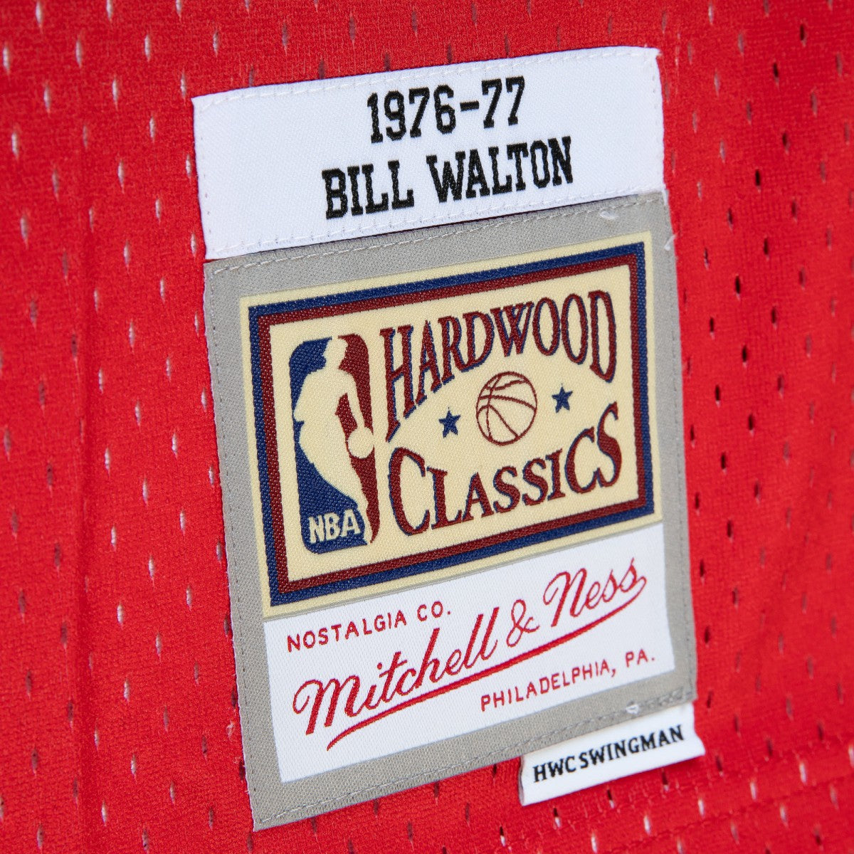 Bill Walton Portland Trail Blazers 1976/77 Hardwood Classics Fadeaway Swingman Player Jersey Red/Black