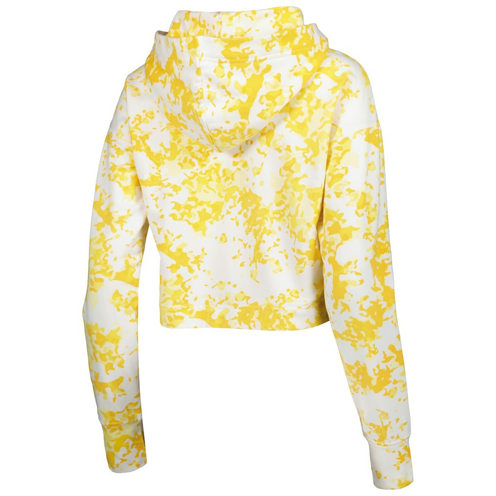 Denver Nuggets Lusso Women's Maia Tri-Blend Cropped Quarter-Zip Top Gold/White