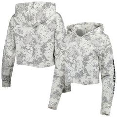 Brooklyn Nets Lusso Women's Maia Tri-Blend Cropped Quarter-Zip Top Gray/White