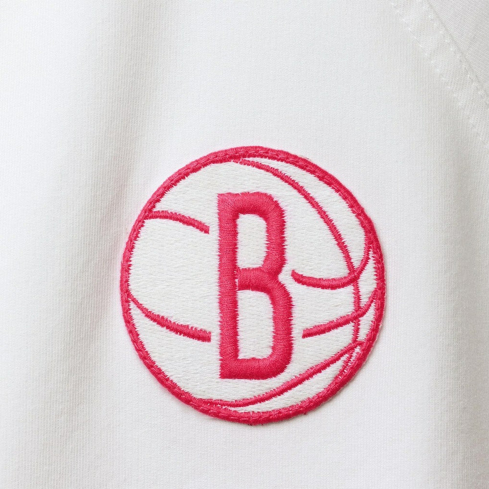 Brooklyn Nets Lusso Women's Margot Cropped Tri-Blend Cap Sleeve Sweatshirt White