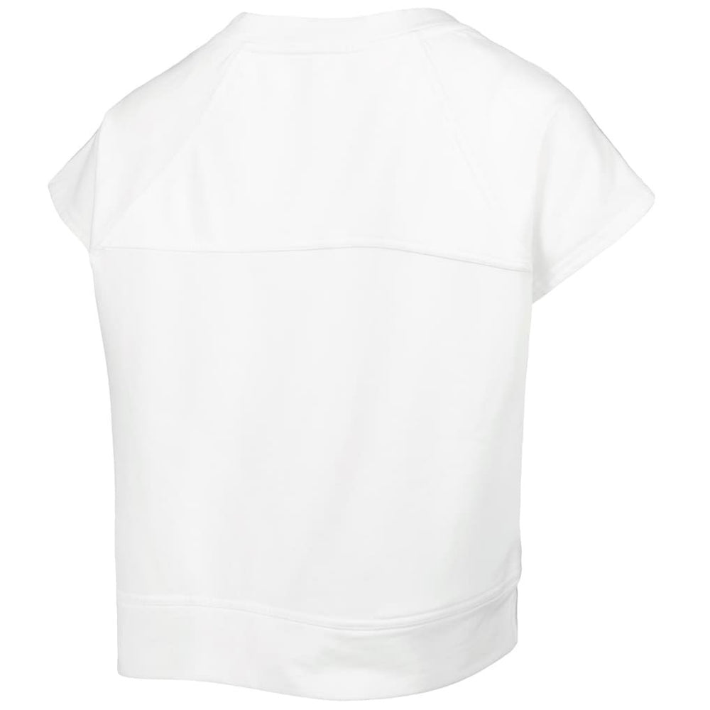 Golden State Warriors Lusso Women's Margot Cropped Tri-Blend Cap Sleeve Sweatshirt White