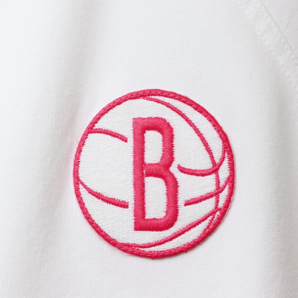 Brooklyn Nets Lusso Women's Melody Cuffed Tri-Blend Shorts White/Pink