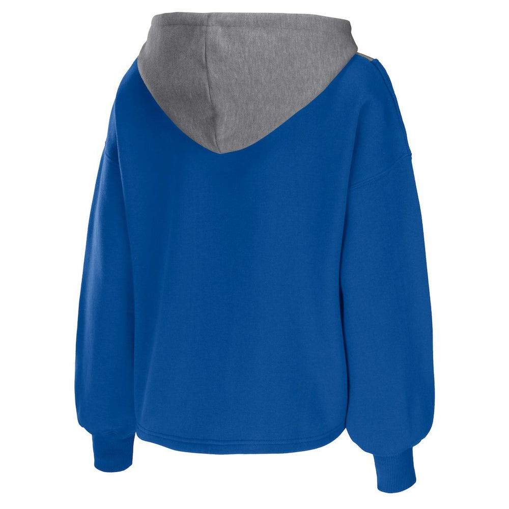 Philadelphia 76ers WEAR by Erin Andrews Women's Pieced Quarter-Zip Hoodie Jacket Royal