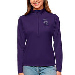 Colorado Rockies Antigua Women's Tribute Quarter-Zip Pullover Top - Purple Pullover