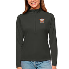Houston Astros Antigua Women's Tribute Quarter-Zip Pullover Top - Charcoal Pullover