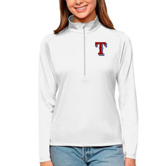 Texas Rangers Antigua Women's Tribute Quarter-Zip Pullover Top - White Pullover