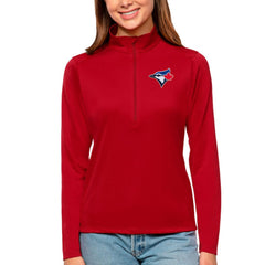 Toronto Blue Jays Antigua Women's Tribute Quarter-Zip Pullover Top - Red Pullover