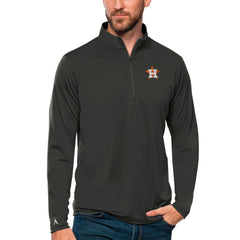 Houston Astros Antigua Tribute Quarter-Zip Pullover Top - Charcoal Pullover
