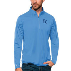 Kansas City Royals Antigua Tribute Quarter-Zip Pullover Top - Powder Blue Pullover