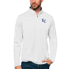 Kansas City Royals Antigua Tribute Quarter-Zip Pullover Top - White Pullover