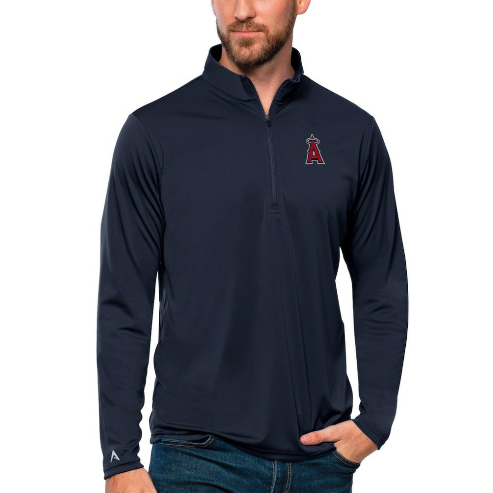 Los Angeles Angels Antigua Tribute Quarter-Zip Pullover Top - Navy Pullover