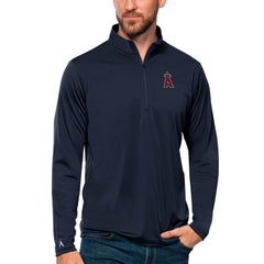 Los Angeles Angels Antigua Tribute Quarter-Zip Pullover Top - Navy Pullover