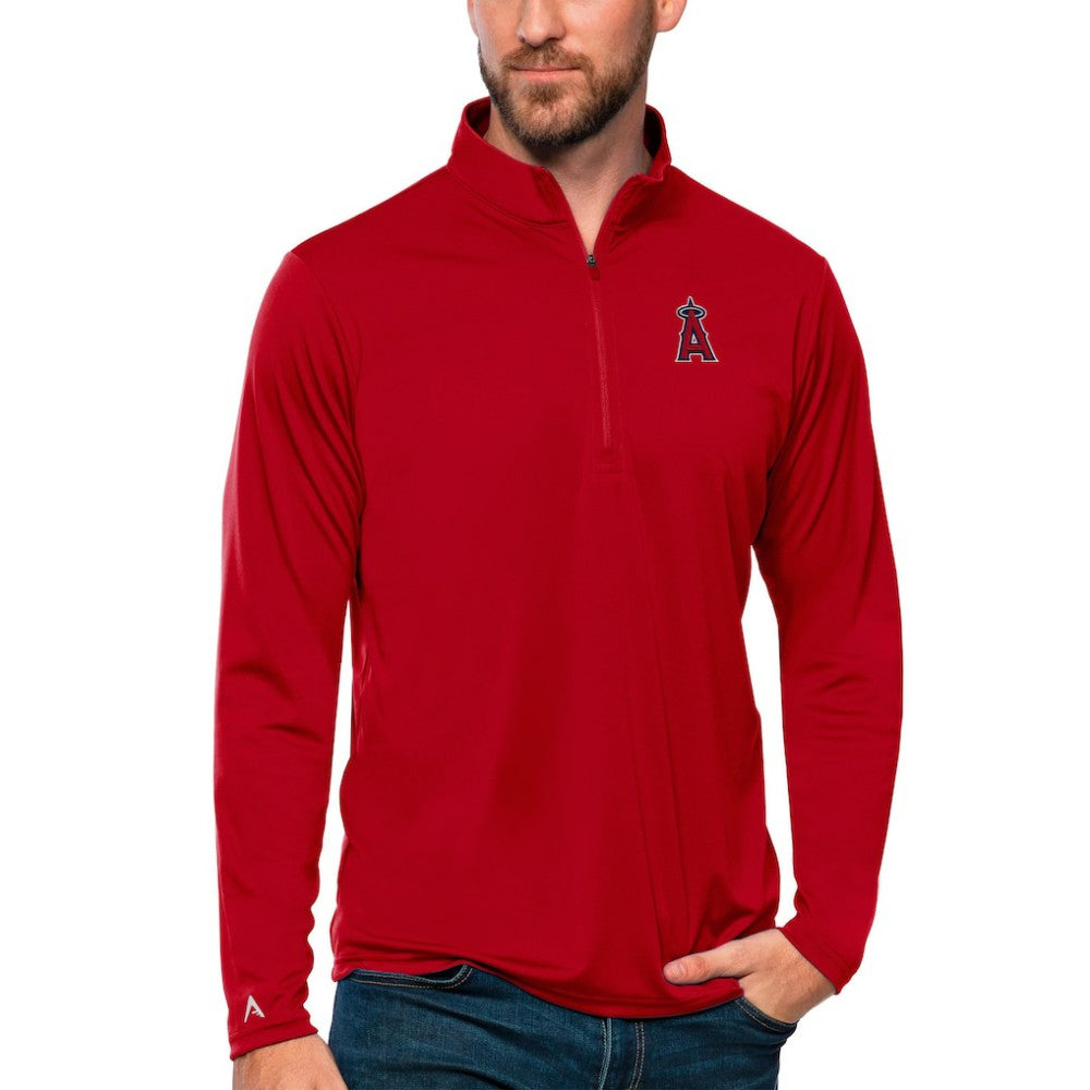 Los Angeles Angels Antigua Tribute Quarter-Zip Pullover Top - Red Pullover