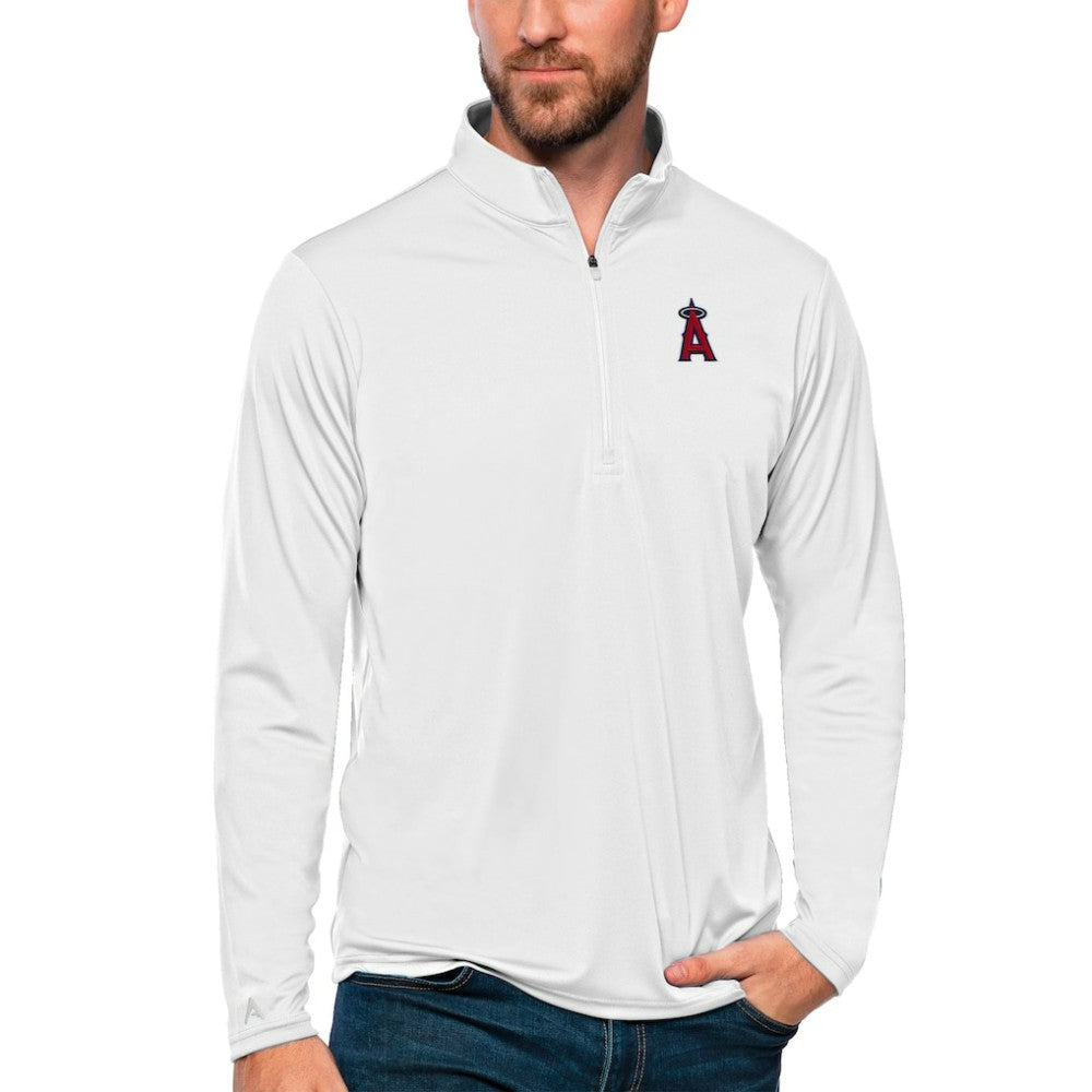 Los Angeles Angels Antigua Tribute Quarter-Zip Pullover Top - White Pullover