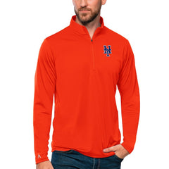 New York Mets Antigua Tribute Quarter-Zip Pullover Top - Orange Pullover