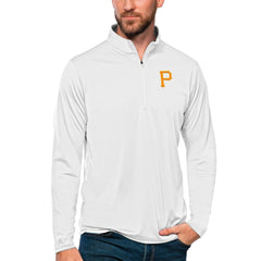 Pittsburgh Pirates Antigua Tribute Quarter-Zip Pullover Top - White Pullover