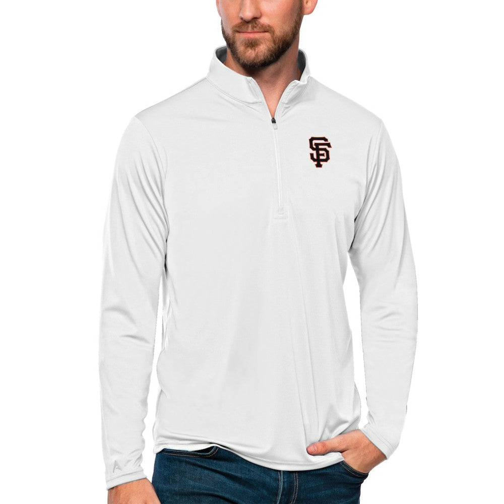 San Francisco Giants Antigua Tribute Quarter-Zip Pullover Top - White Pullover