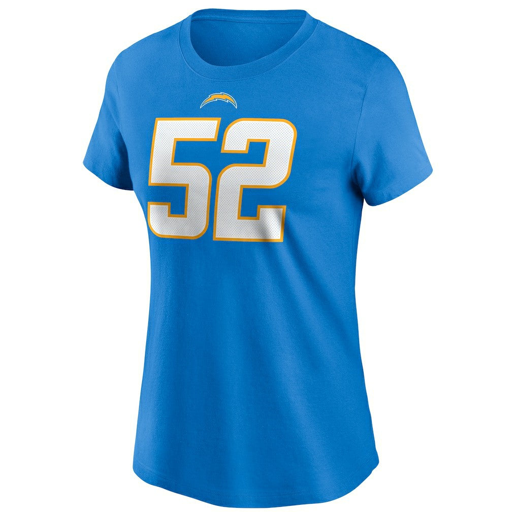 Khalil Mack Los Angeles Chargers Women's Player Name & Number T-Shirt Powder Blue