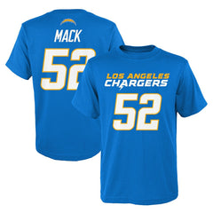 Khalil Mack Los Angeles Chargers Youth Mainliner Player Name & Number T-Shirt Powder Blue