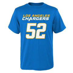 Khalil Mack Los Angeles Chargers Youth Mainliner Player Name & Number T-Shirt Powder Blue