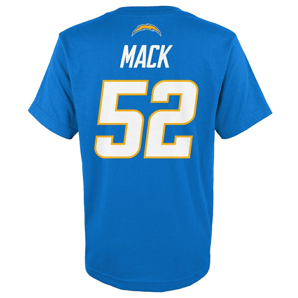 Khalil Mack Los Angeles Chargers Youth Mainliner Player Name & Number T-Shirt Powder Blue
