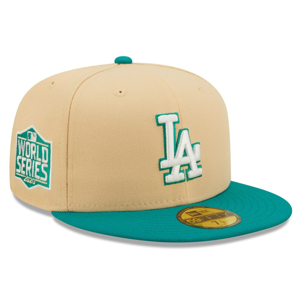 Los Angeles Dodgers New Era  Mango Forest 59FIFTY fitted hat - Natural/Teal Hats