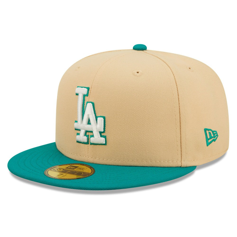 Los Angeles Dodgers New Era  Mango Forest 59FIFTY fitted hat - Natural/Teal Hats