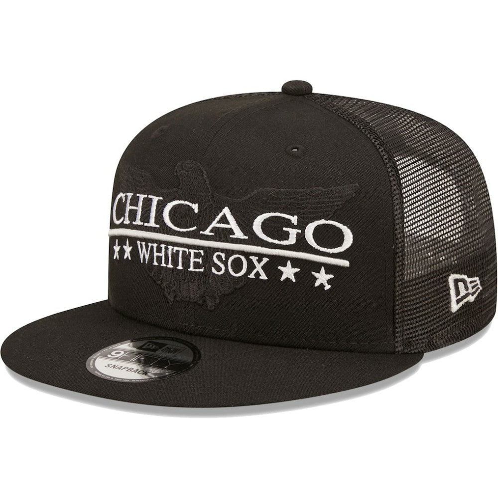 Chicago White Sox New Era Patriot Trucker 9FIFTY Snapback Hat - Black Hats