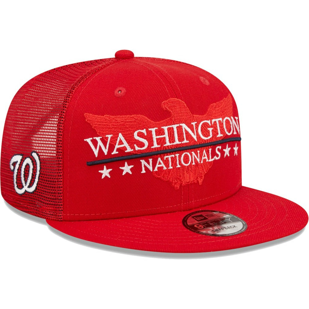 Washington Nationals New Era Patriot Trucker 9FIFTY Snapback Hat - Red Hats