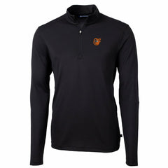 Baltimore Orioles Cutter & Buck Big & Tall Virtue Eco Pique Quarter-Zip Pullover Jacket - Black Jackets