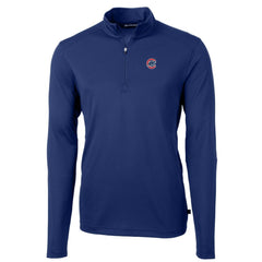Chicago Cubs Cutter & Buck Big & Tall Virtue Eco Pique Quarter-Zip Pullover Jacket - Royal Jackets