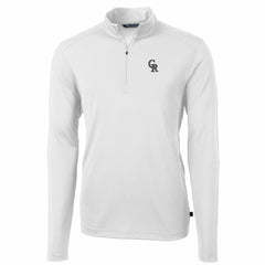 Colorado Rockies Cutter & Buck Big & Tall Virtue Eco Pique Quarter-Zip Pullover Jacket - White Jackets